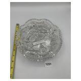 INTRICATE CUT GLASS BOWL, STARBURST PATTERN.