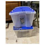 REAL ORGANIZED 12 GALLON PLASTIC STORAGE TOTES W/