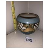 ART POTTERY VASE, CRACKLE GLAZE, FLORAL