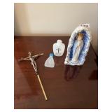 NORCREST VIRGIN MARY FIGURINE, CRUCIFIX, HOLY