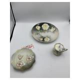 R.S. GERMANY HAND-PAINTED ROSE PORCELAIN TRAY,