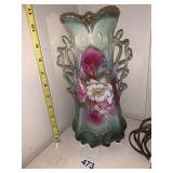 O&EG ROYAL BAVARIA PORCELAIN VASE, HAND-PAINTED