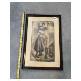 VINTAGE PRINT, 'FAREWELL' BY ALFRED S. CAMPBELL,