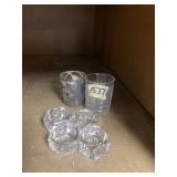 ASSORTED GLASSWARE, INCL TWO TUMBLERS, FOUR SMALL