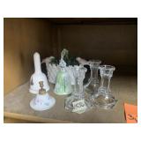 ASSORTED DECORATIVE ITEMS, INCL GLASS CANDLE