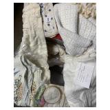ASSORTED OLD LINENS, EMBROIDERED TEXTILES, LACE,