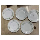 GERMANY PORCELAIN PLATES, GREEN FOLIATE