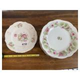 ASSORTED FLORAL PORCELAIN PLATES, SCALLOPED