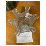 WESTMORELAND PRESSED GLASS HANDKERCHIEF VASE,