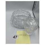 WATERFORD CUT CRYSTAL BOWL & VASE, STARBURST &