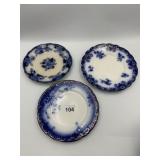 ROYAL STAFFORDSHIRE TONQUIN PLATES, BLUE & WHITE,