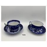 PATENT CASHMERE AYLMER BLUE & WHITE TEACUP SETS