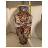 JAPANESE DECORATIVE VASE, ORNATE FIGURAL SCENES,