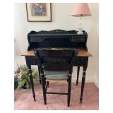 ETHAN ALLEN SECRETARY DESK W/ HITCHCOCK CHAIR,