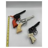 TOY CAP GUNS, CHROME & BLACK FINISH, DECORATIVE