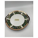 NORITAKE HAND PAINTED PORCELAIN PLATE, PEACOCK &