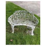 ORNATE CAST IRON GARDEN BENCHES, FLORAL GRAPEVINE