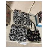 ASSORTED TOTE BAGS, INCL. BLACK & WHITE GEOMETRIC