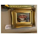 STILL LIFE OIL PAINTING, CHERRIES IN BOWL W/
