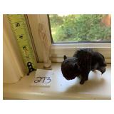 CARVED WOOD BISON FIGURINE AND SMALL RELIGIOUS