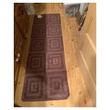 VTG WOVEN RUNNER RUG, GEOMETRIC SQUARE PATTERN,