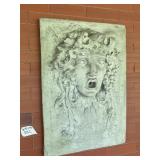 VTG CONCRETE WALL PLAQUE, MEDUSA HEAD DESIGN,