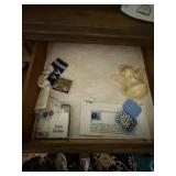 VTG CATHOLIC ROSARY W/ CASE, WALL-MOUNTED ANGEL