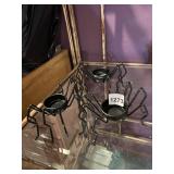 METAL SPIDER TEA LIGHT CANDLE HOLDERS (3).