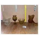 VTG PRESSED GLASS COLLECTION, INCLUDES TOP HAT,