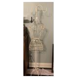 METAL WIRE DRESS FORM JEWELRY STAND, CREAM
