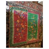 ITALIAN SILK SCARF, FLORAL AND BIRD PATTERN, HAND