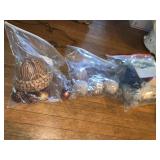 ASSORTED DECORATIVE ACORN AND BALL ORNAMENTS