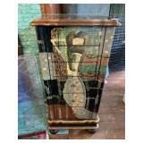 JEWELRY ARMOIRE, HAND-PAINTED FIGURAL DESIGN,