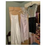 CACHE DRESSES, (2) SLEEVELESS GOWNS W/ LACE-UP
