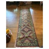 WOOL RUNNER RUG, TRADITIONAL FLORAL PATTERN,