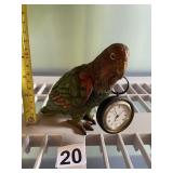 PARROT FIGURINE W/ QUARTZ CLOCK PENDANT, RESIN