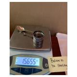 STERLING SILVER SALT CELLAR W/ MATCHING SPOON