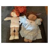 CABBAGE PATCH KIDS DOLLS (2), SOFT BODY, YARN