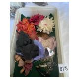 ASSORTED HAIR ACCESSORIES INCL FABRIC FLOWER