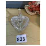 HEART SHAPED CRYSTAL RING HOLDER, FACETED DESIGN.