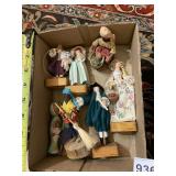 VTG HAND-CRAFTED CLOTH DOLLS, ASSORTED