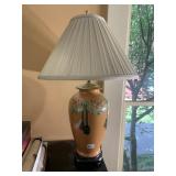 TABLE LAMP, ORANGE PORCELAIN VASE BODY,