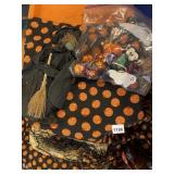 PUMPKIN PRINT FABRIC, HALLOWEEN WREATH, DEVIL