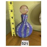 MURANO ART GLASS PERFUME BOTTLE, MILLEFIORI CANE