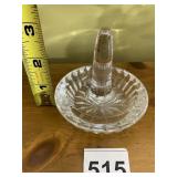 CUT GLASS RING HOLDER, STARBURST BASE.