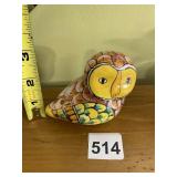 HAND-PAINTED CERAMIC OWL FIGURINE, SIGNED DIPINTO
