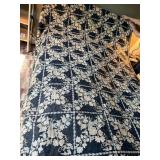 VTG NEEDLEPOINT TAPESTRY, FLORAL MOTIF, DARK