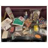 ASSORTED RUBBER STAMPS, INK PADS, AND CRAFT
