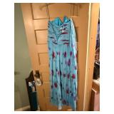 ZOLA ICE 100% SILK FLORAL PRINT GOWN, STRAPLESS,