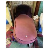 VTG CHAISE LOUNGE, UPHOLSTERED IN PURPLE AND PINK